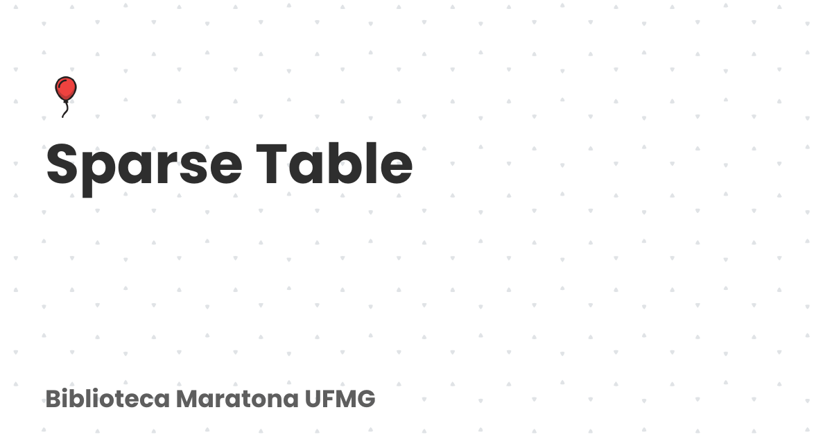 Sparse Table | Docs